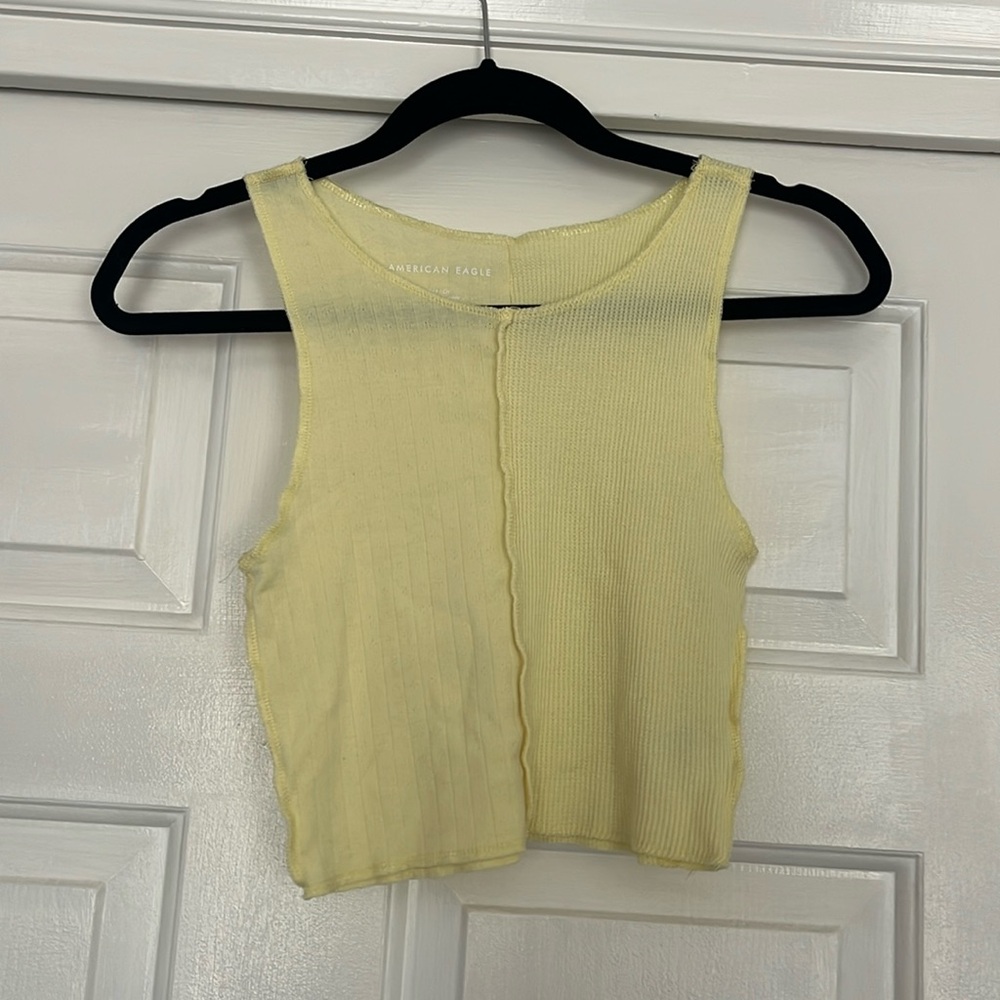 Pastel Yellow American Eagle Yellow Tank Top Size Small